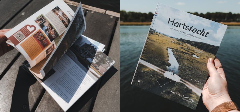 Zwei Fotos des Hart van Limburg Magazin Hartstocht am Wasser