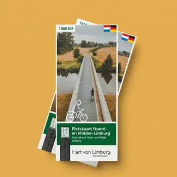 Mockup van de fietskaart Noord- en Midden-Limburg 2026